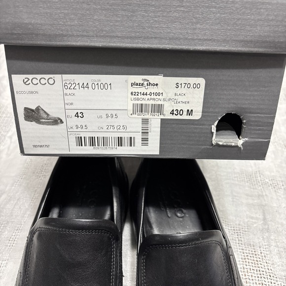 ECCO Lisbon Apron Slipon Men's Shoes 622144 01001 Sz 43 US 9-9.5 Black - Picture 12 of 13